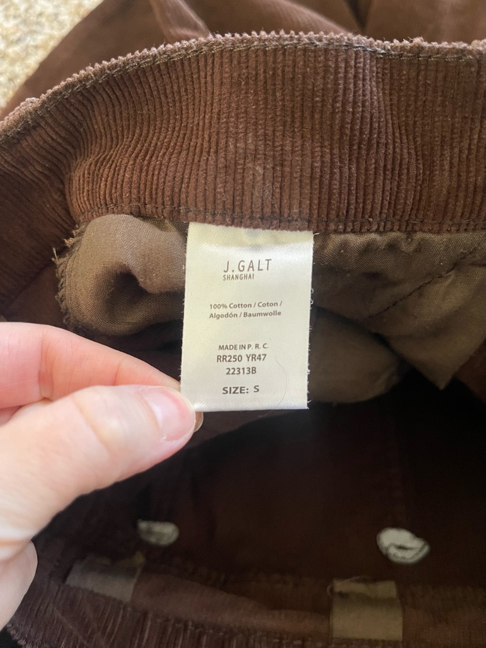 J Galt Brandy Melville Shanghai Brown Corduroy Pants Womens S Mid Rise Flare Y2K - Picture 9 of 10